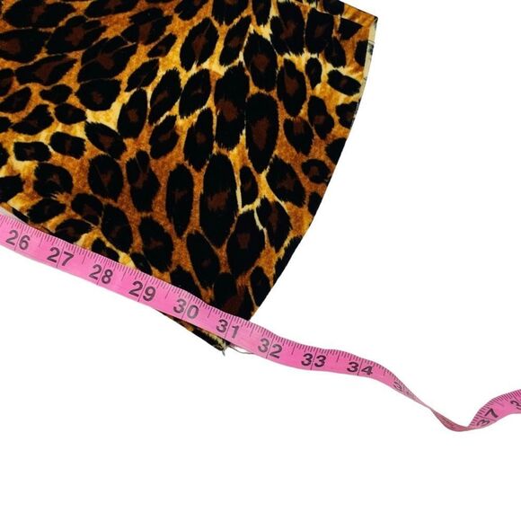 10/25🦋 Leopard Print Fuzzy Flare Costume Pants w/Black Sequin Waistband - Medium - Picture 13 of 15